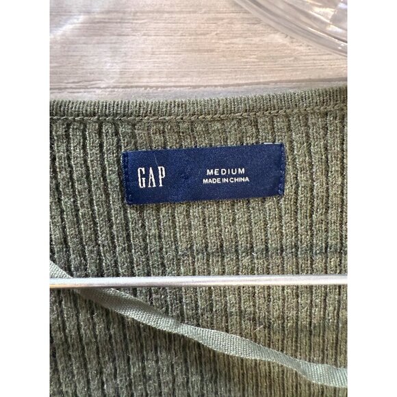 Gap Womens Olive Green V-Neck Ribbed Knit‎ Sweater M - Picture 8 of 8